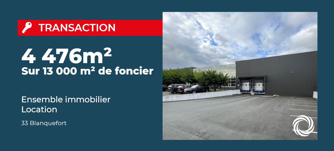 Transaction : Blanquefort (33) vente d'un entrepôt de 4 476 m²