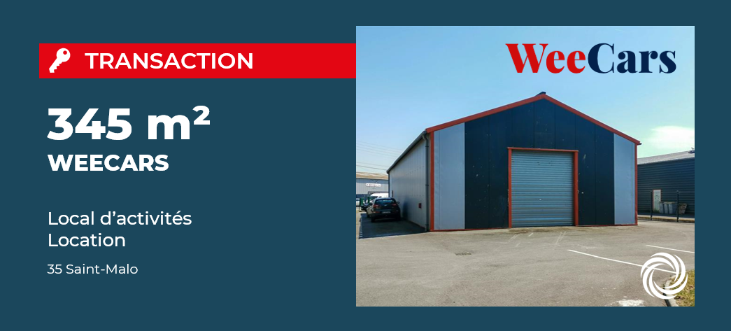 Transaction : Saint-Malo (35), WECARS loue 345 m² de locaux d'activité