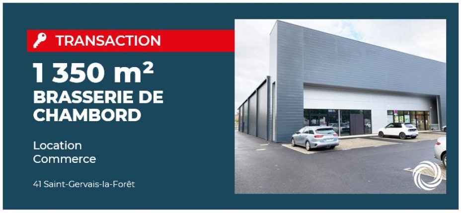 Transaction : Saint-Gervais-la-Forêt (41), Advenis loue 1 350 m² à la Brasserie de Chambord