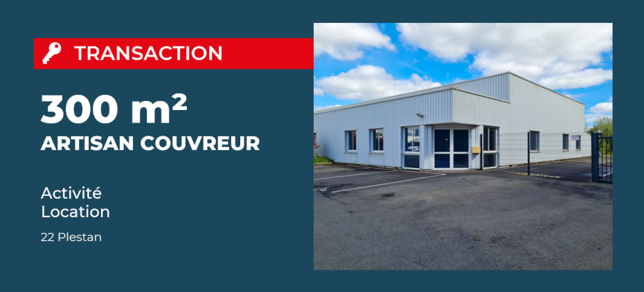 Transaction : Plestan (22), location de 300 m² d'activité