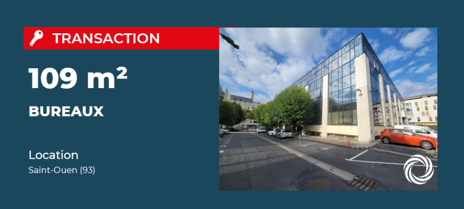 Transaction : Saint-Ouen (93), location de 109 m² de bureaux