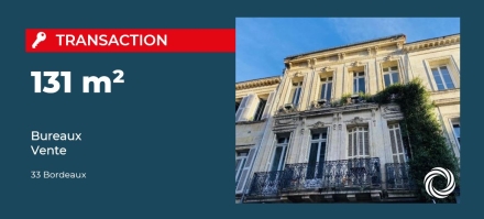 Transaction : Bordeaux (33), Advenis vend 131 m² de bureaux au coeur des Chartrons