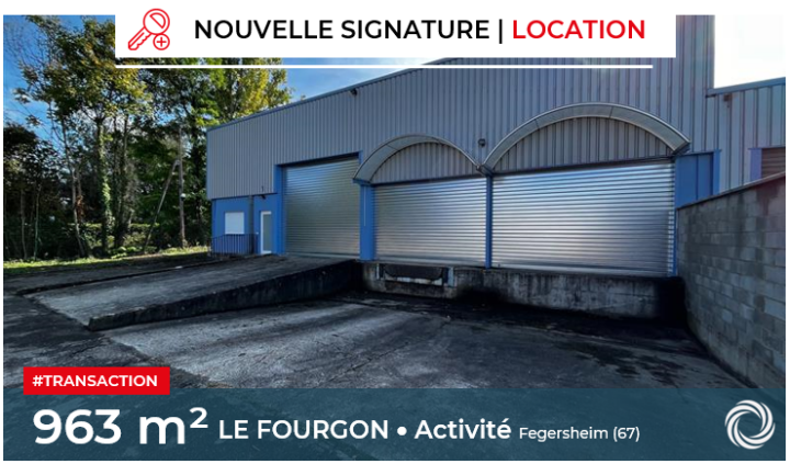 Transaction : Fegersheim (67), location de 963 m² de locaux d'activité