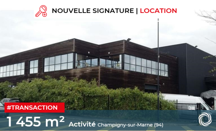 Transaction : Champigny-sur-Marne (94), location de 1 455 m² de locaux d'activité