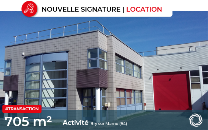 Transaction : location de 705 m² de locaux d'activité à Bry sur Marne (94)