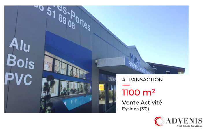 Transaction : Eysines (33), vente de 1 100 m² de locaux d'activité à une foncière privée