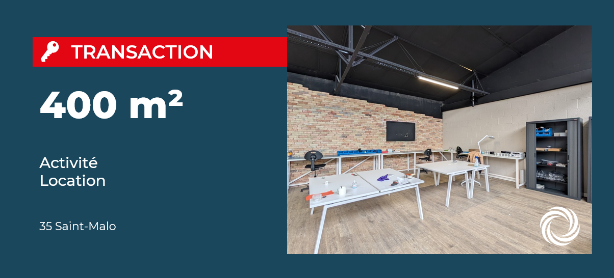 Transaction : Saint-Malo (35), Advenis loue 400 m² de locaux d'activité à EXHALIA