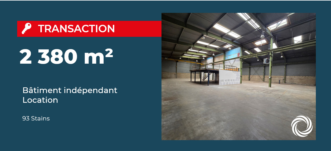 Transaction : Stains (93), Advenis loue un bâtiment indépendant de 2 380 m² à une entreprise d'import-export alimentaire